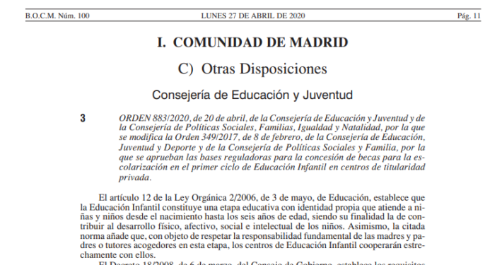 Boletín Comunidad de Madrid